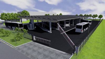 E-Bus-Depot der Regionalbus Leipzig in Zwenkau, Planungsskizze (Bild: Daimler Truck)